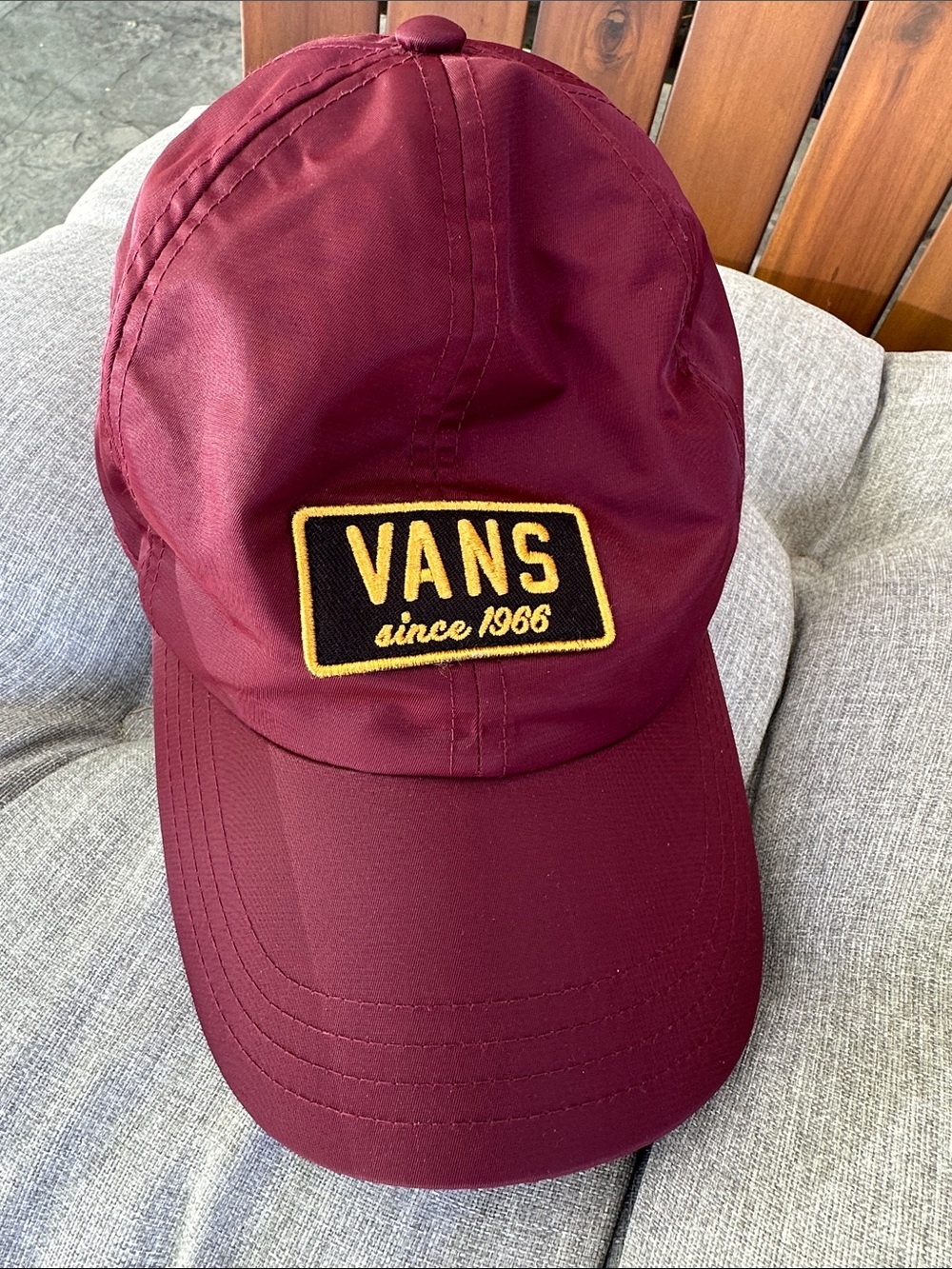 Vans Burgundy Cap with Yellow & Black Patch